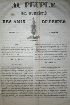 1831 JUILLET 5 LA SOCIETE DES AMIS DU PEUPLE BULLETIN