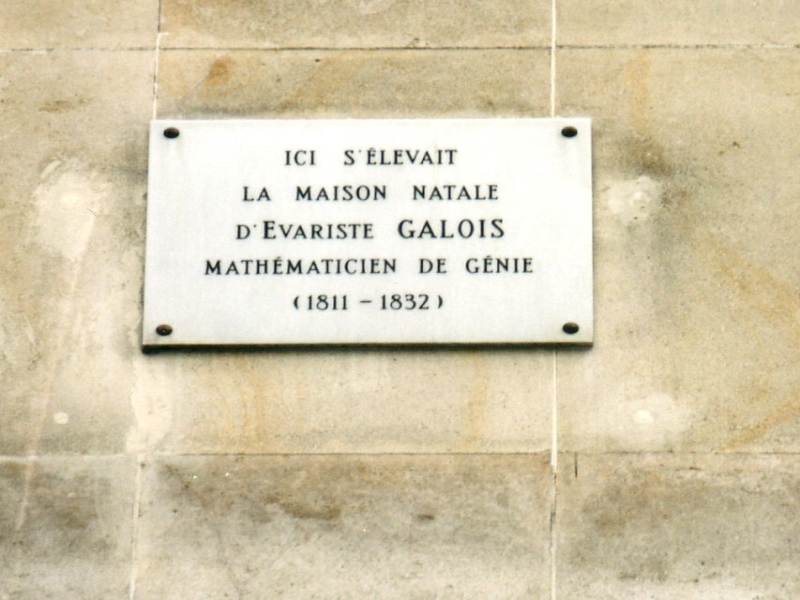 Galois Evariste Maison Natale Plaque