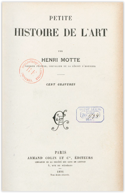 PETITE HISTOIRE DE L'ART 0
