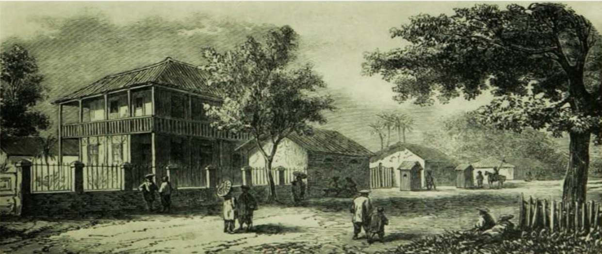 C:\Users\CHAPLAIN\Desktop\INSTITUTION TABERD\PHOTOS\“La première résidence des Gouverneurs à Saigon” – an exterior view of the first governor’s palace, from the 1931 book Iconographie historique de l’Indochine française (1931) by Paul Boudet and André Mas.jpg