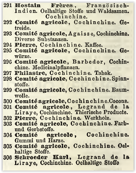 C:\Users\CHAPLAIN\Desktop\HISTOIRE DU CAFE AU VIETNAM\1880-1900 LES PREMIERES PLANTATIONS\1873 EXPOSITION DE VIENNE\1873 CATALOGUE EXPOSITION VIENNE P 22 1872b.PNG