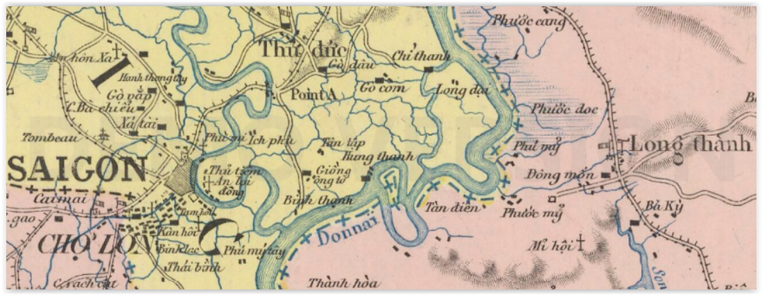 C:\Users\CHAPLAIN\Desktop\HISTOIRE DU CAFE AU VIETNAM\1880-1900 LES PREMIERES PLANTATIONS\8bb CARTE COCHINCHINE 1874 Carte de la Cochinchine.PNG