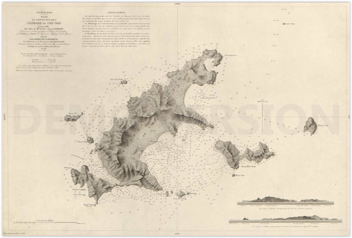 C:\Users\CHAPLAIN\Desktop\HISTOIRE DU CAFE AU VIETNAM\1868-1878 LES PREMIERES PLANTATIONS\19 1862 PLAN DU GROUPE DES ILES CONDORE OU CON-NON OU .PNG
